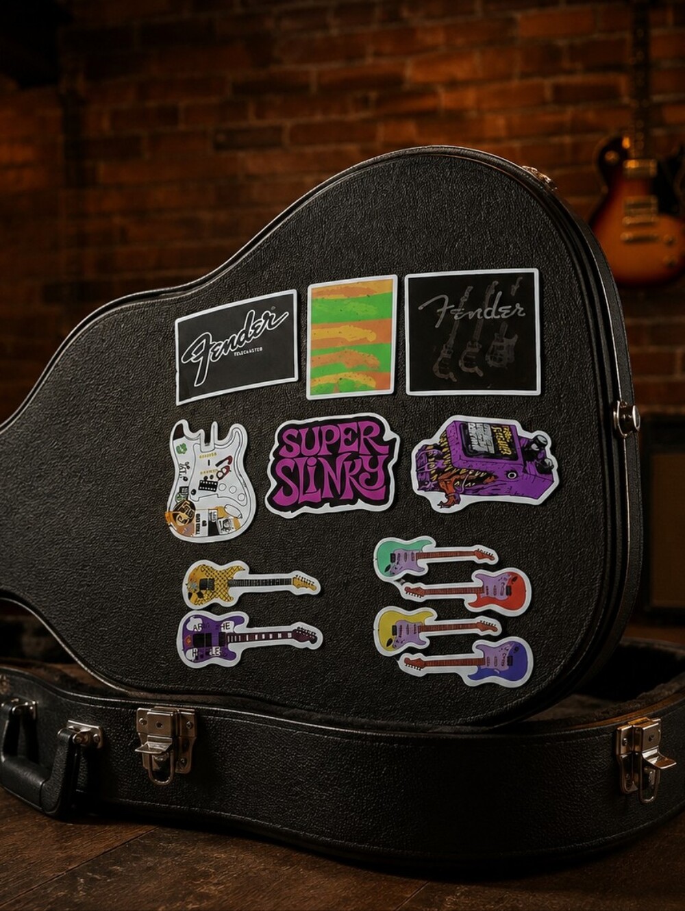 Fender Guitar Sticker Decals 9pc Retro Rock Musician Vinyl Sticker Pack Lot New
